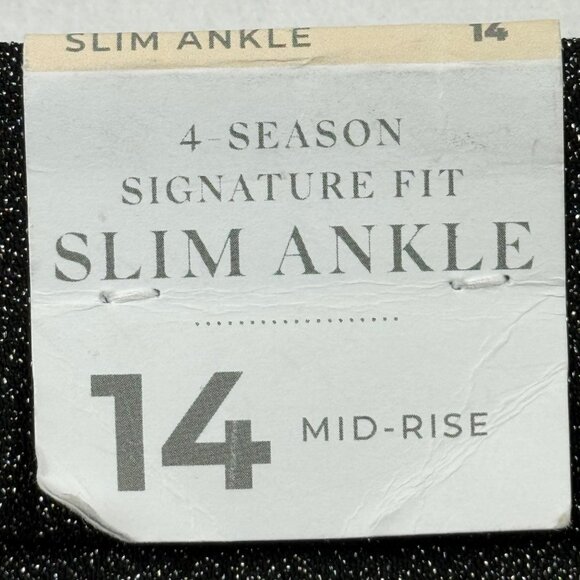 Lane Bryant Women's 4-Seasons Stretch Slim Ankle Metallic Black Pants Size 14 NW - Picture 5 of 11